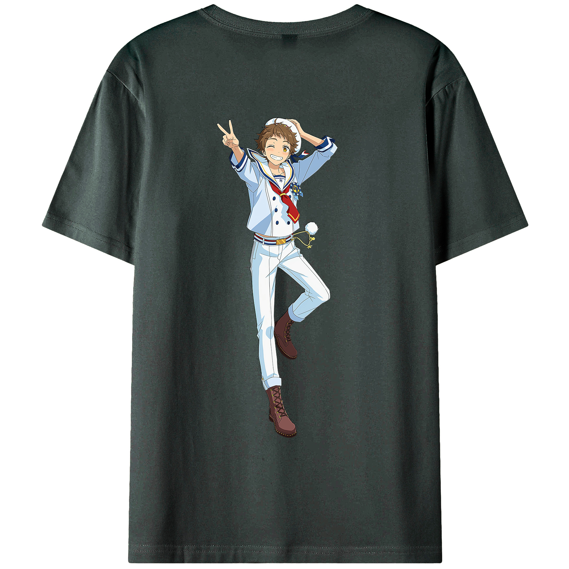 （画像用） あんさんぶるスターズ! Ensemble Stars 綿100％ メンズ半袖Tシャツ（バックプリント） 通気性